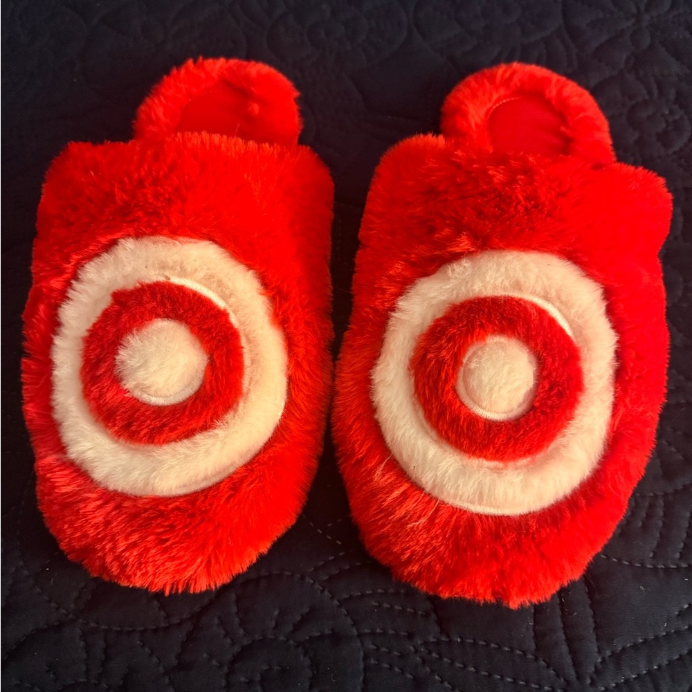 Target Red and White Fuzzy Slippers